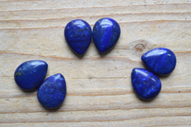 Lapis Lazuli platte druppels ca. 15 x 20 mm (bijgekleurd) per 2