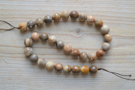 Versteinertes Holz Achat facettierte runde Perlen 12 mm