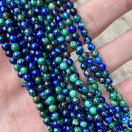 Azuriet Malachiet ronde kralen ca. 4 mm AA klasse