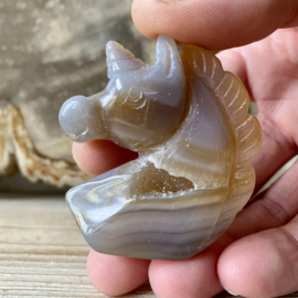 Agaat unicorn met druzy