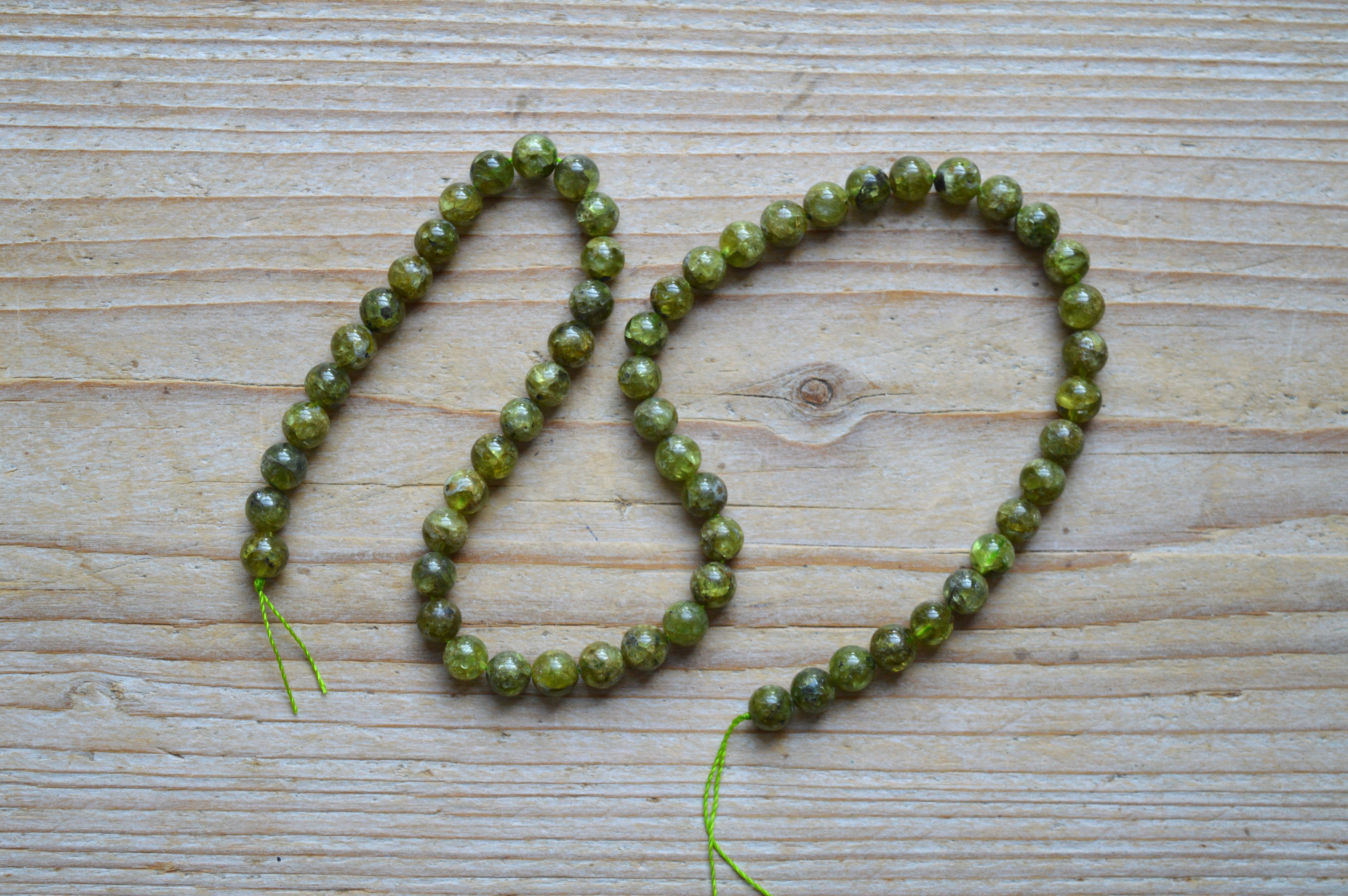 Peridot ronde kralen ca. 6 mm