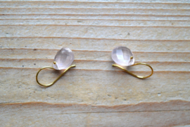 Verguld Sterling zilver Oorbellen met Rozenkwarts