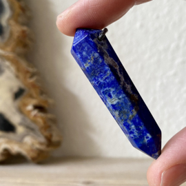 Lapis Lazuli hanger 'dubbeleinder' ca. 12 x 50 mm