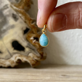 Verguld Sterling zilver hangertje met Larimar