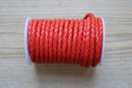Rondgevlochten leer 5 mm Rood per 10 cm