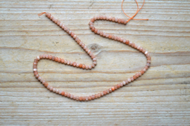 Roze Maansteen gefacetteerde rondellen ca. 2,5 x 4 mm