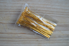 Goudkleurige kettelstiften 70 mm ca. 50 stuks