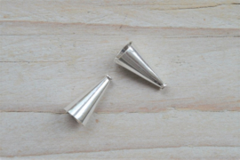 Kraalkap Kegel sterling zilver ca. 8 x 16 mm per 2 stuks