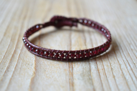 Armband met 3 mm facet Granaat