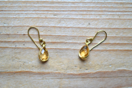 Verguld Sterling zilver Oorbellen met Citrien