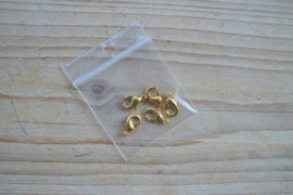 Goudkleurige karabijnslotjes ca. 7 x 12 mm per 5 stuks