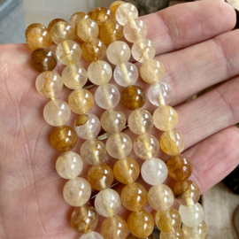 Limonit Quartz/Golden Healer runde Perlen ca. 8 mm
