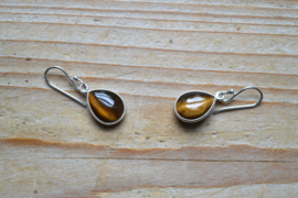 Sterling zilver Oorbellen met Tijgeroog