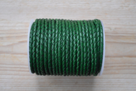Rondgevlochten leer 4 mm Groen per 10 cm