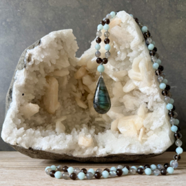 Rookkwarts-Amazoniet-Labradoriet Mala