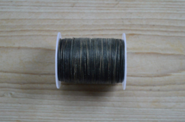 Rundleer 1 mm Vintage Zwart per meter