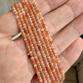 Zonnesteen gefacetteerde rondellen ca. 2 x 3 mm