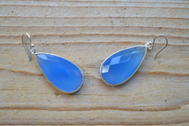 Sterling zilver Oorbellen met Chalcedoon (gekleurd)