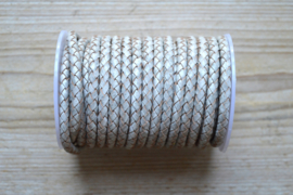 Rondgevlochten leer 6 mm Antiek Grijs per 10 cm