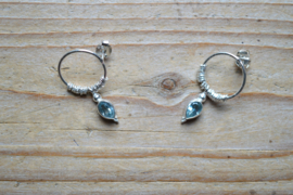 Sterling zilver Oorstekers met Blauwe Topaas