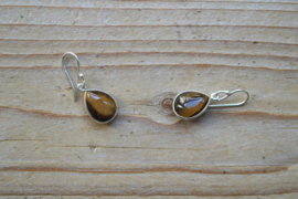 Sterling zilver Oorbellen met Tijgeroog