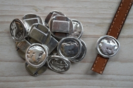 Metalen Lederschieber münz ca. 19 mm pro stück