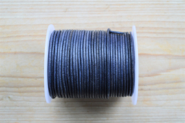 Rundleer 2 mm  Vintage Donkerblauw per meter