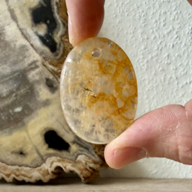 Limoniet Kwarts hanger B ca. 31 x 42 mm