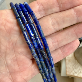 Lapis Lazuli tubes ca. 4 x 13 mm (bijgekleurd)