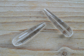 Bergkristal  gefacetteerde ronde druppels A klasse ca. 10 x 40 mm per 2