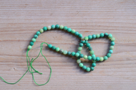 Grün Gras Achat facettierte runde Perlen 6 mm