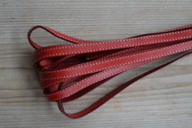 Plat rundleer 10 mm Rood per 10 cm