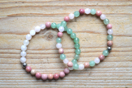 Armband Rhodoniet-Rozenkwarts-Aventurijn 6 mm