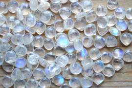 Regenboog Maansteen platte briolettes ca. 7 x 7 mm A klasse per stuk