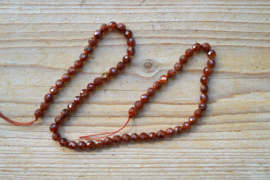 Oranje Granaat gefacetteerde ronde kralen ca. 6 mm A klasse