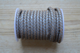Rondgevlochten leer 6 mm Grijs per 10 cm