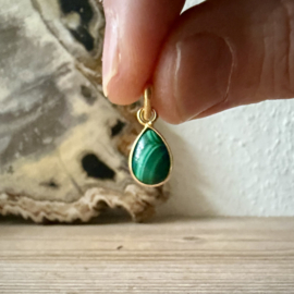 Verguld Sterling zilver hangertje met Malachiet