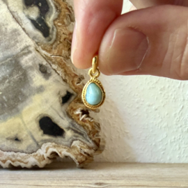 Verguld Sterling zilver hangertje met Larimar