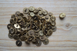 Oud-goudkleurige knopen ca. 10 mm per 2