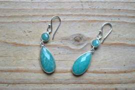 Sterling zilver Oorbellen met Amazoniet