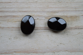 Onyx facettierte flache Ovalen ca. 13 X 18 mm pro 2