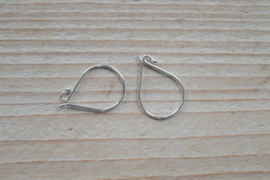 Oorbel sterling zilver `Eenvoud` ca. 14 x 22 mm (per 2)