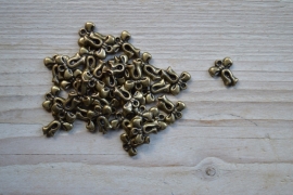 Bronskleurige bedel strik ca. 12 x 16 mm per 5 stuks