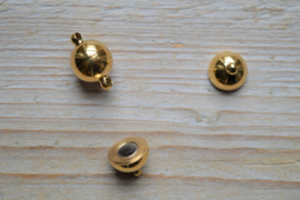 RVS Gold plated bolmagneet ca. 14 mm per stuk