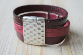 DIY Pakket Armband met magneet en schuiver Bordeaux A