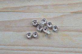 Rhinestone spacers ca. 6 mm (per 10 stuks)