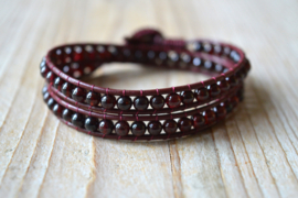 Wraparmband met 4 mm Granaat