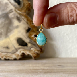 Verguld Sterling zilver hangertje met Amazoniet
