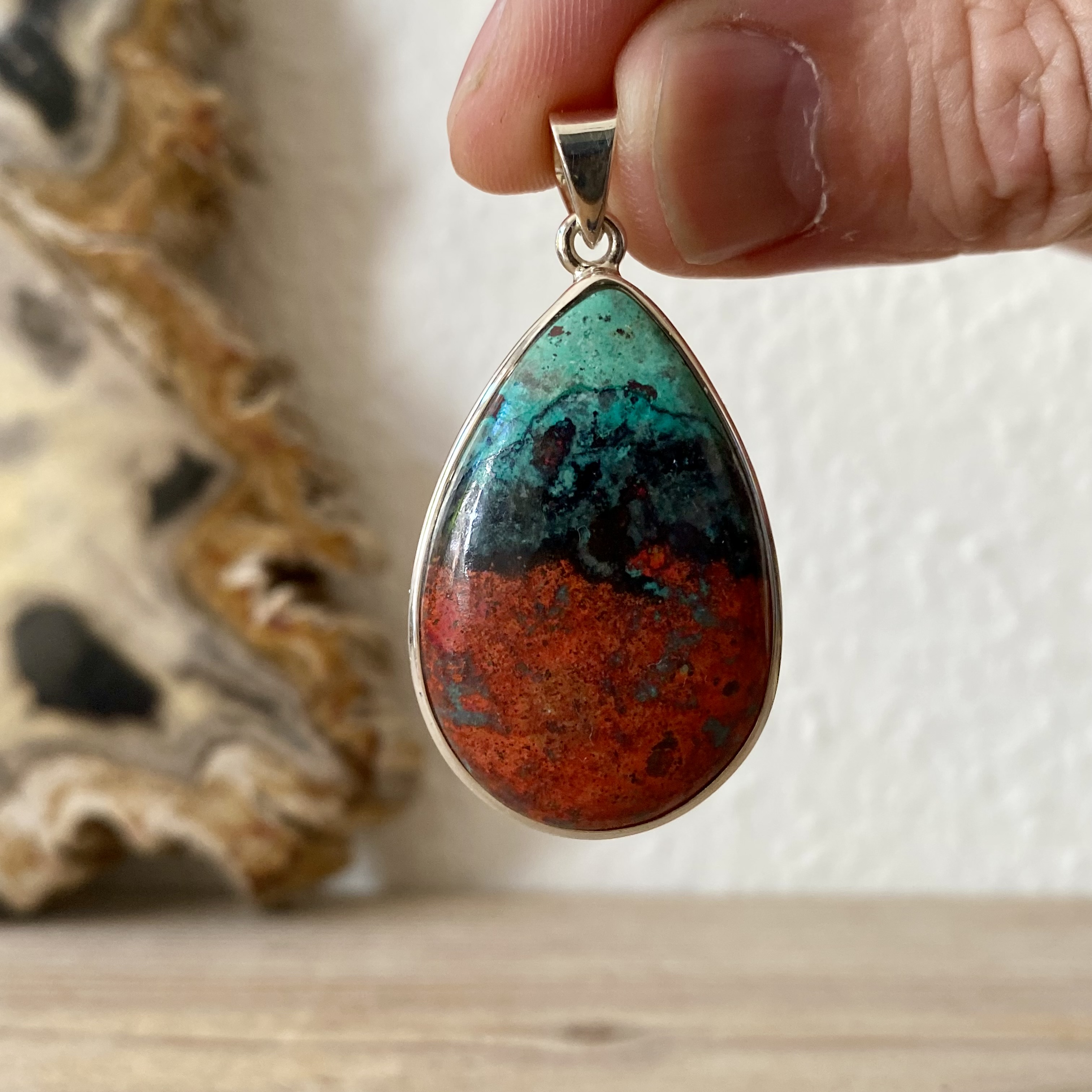 Hanger Sonora Sunrise in sterling zilver ca. 26 x 44 mm