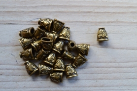 Bronskleurige kraalkap ca. 11 x 12 mm per 2 stuks